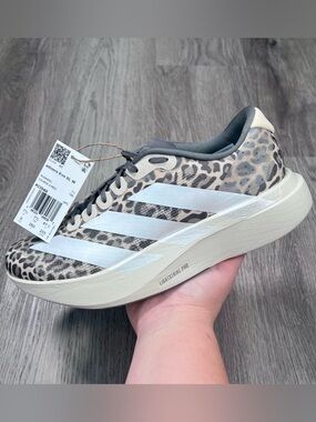 New adidas Adizero EVO SL Shoes Womens 9 Running Shoes Sneakers KI3948 Leopard